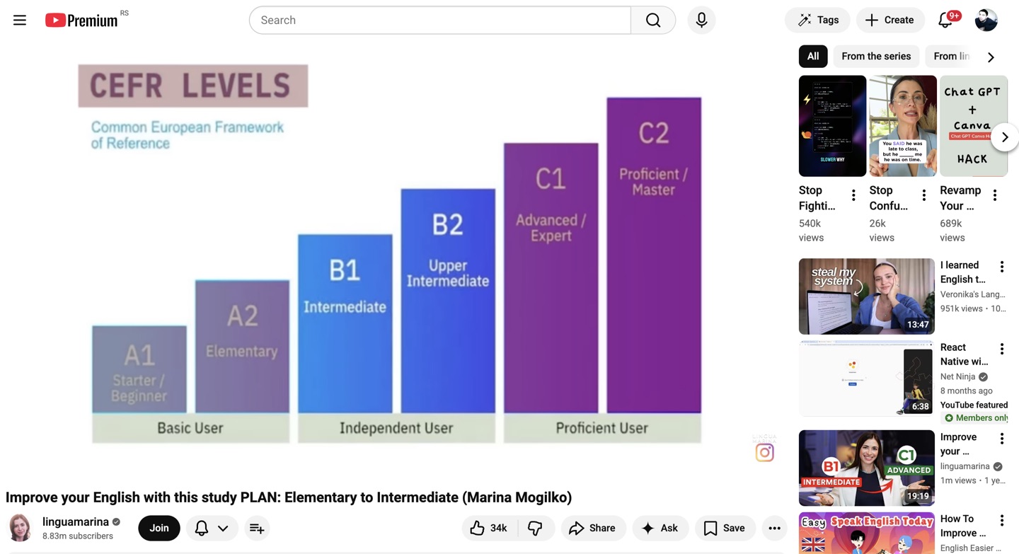 Regular YouTube — full of recommendations and distractions